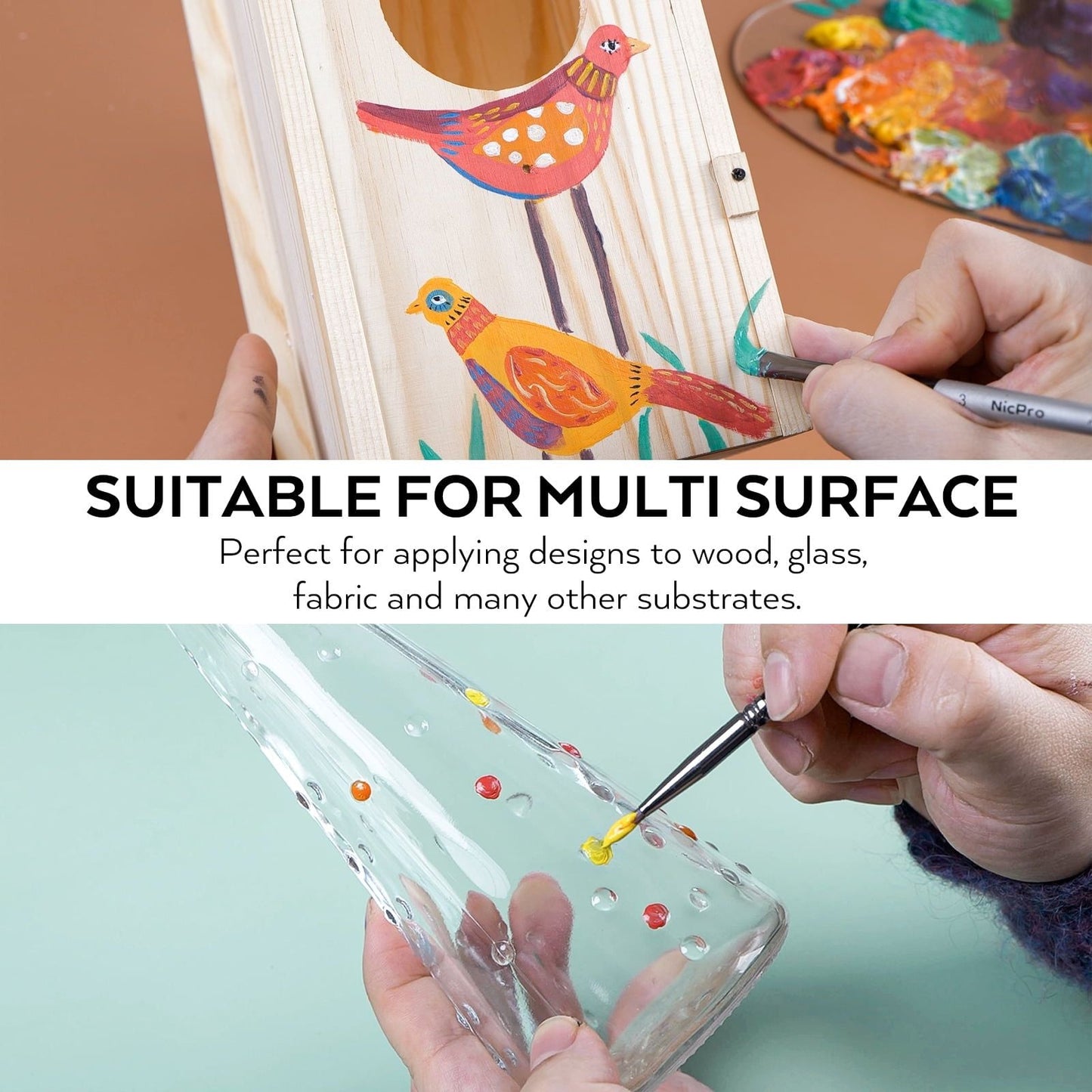 14-Color Acrylic Paint Set – 16.9oz Bottles for Crafts