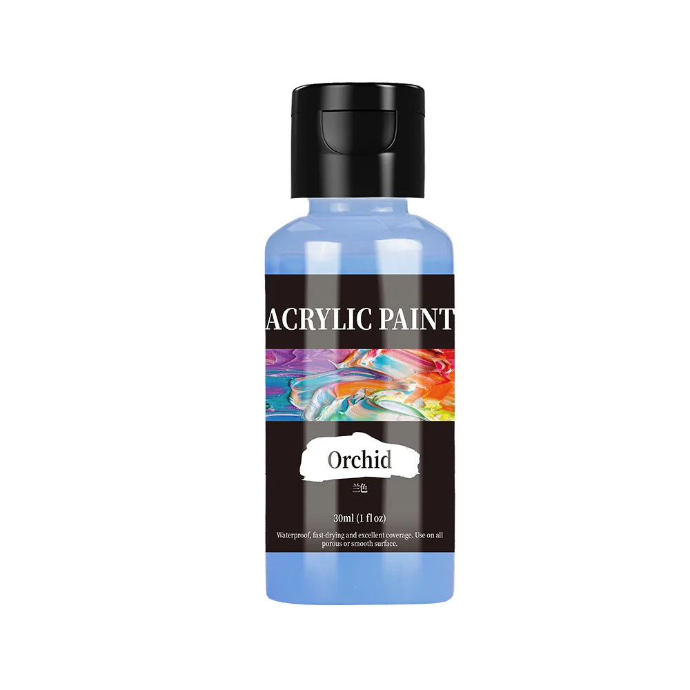 24-Color Acrylic Paint Set – Bottled Fabric & Leather DIY Paint
