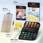 48-Color Watercolor Paint Set with Brushes and Art Supplies