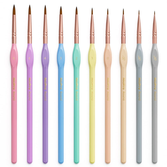 10-Piece Micro Fine Detail Brush Set for Acrylic, Oil, Watercolor