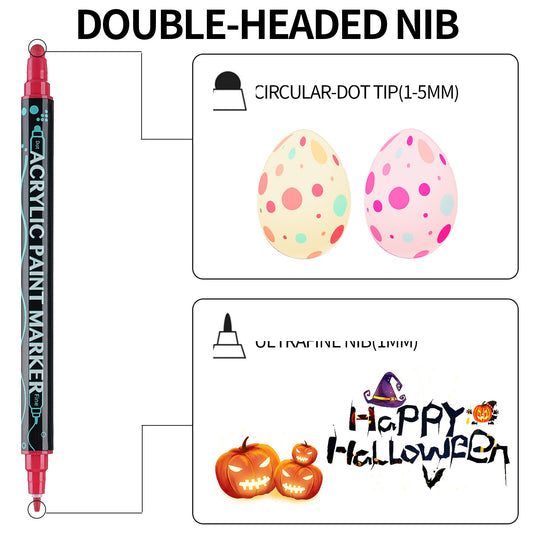 36-Color Dual-Tip Art Marker Set – Acrylic Pens for Crafts