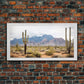 Desert Wall Art – Framed Cactus Canvas Print Southwestern Decor