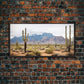 Desert Wall Art – Framed Cactus Canvas Print Southwestern Decor