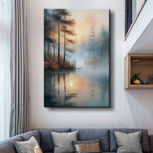 Misty Lake Wall Art