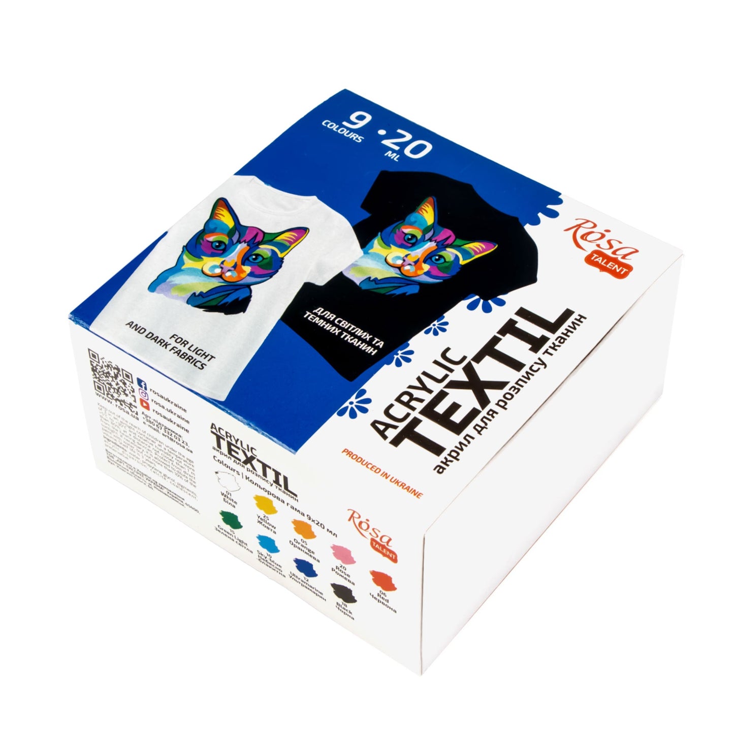 Textile Acrylic Paint Set – 9x20ml (0.68oz)