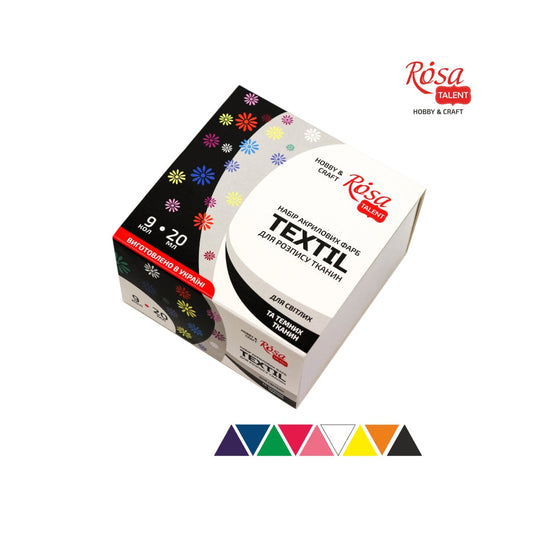 Textile Acrylic Paint Set – 9x20ml (0.68oz)