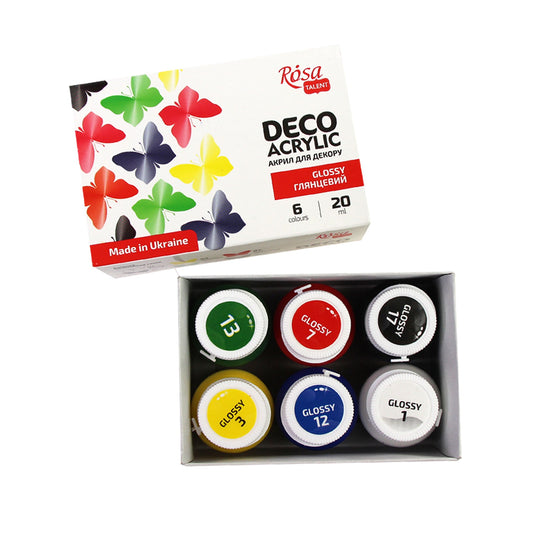 Glossy Acrylic Decor Paint Set – 6x20ml