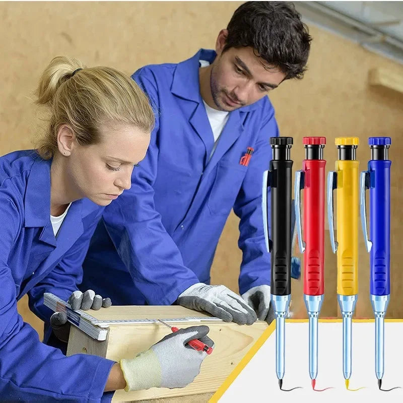 Solid Carpenter Pencil – Mechanical Woodworking Pencil with Refill