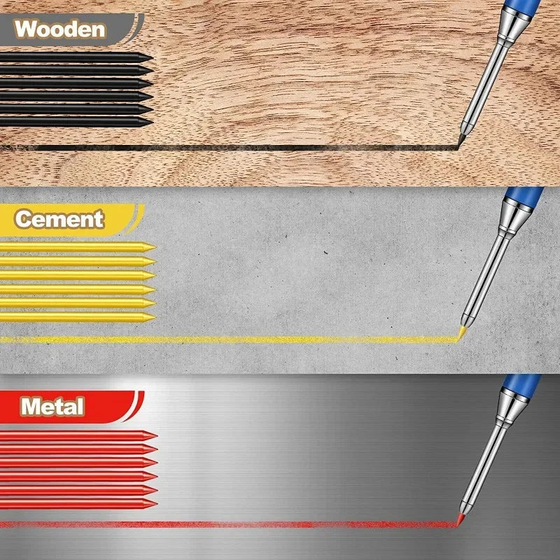 Solid Carpenter Pencil – Mechanical Woodworking Pencil with Refill