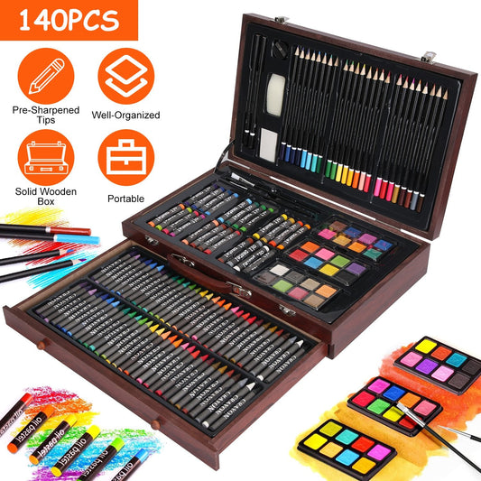 140-Piece Art Supplies Set with Colored Pencils for Drawing