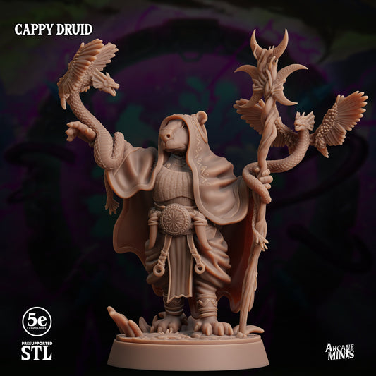 3D Printed Cappy Druid Miniature – Moonsoon 28-32mm D&D