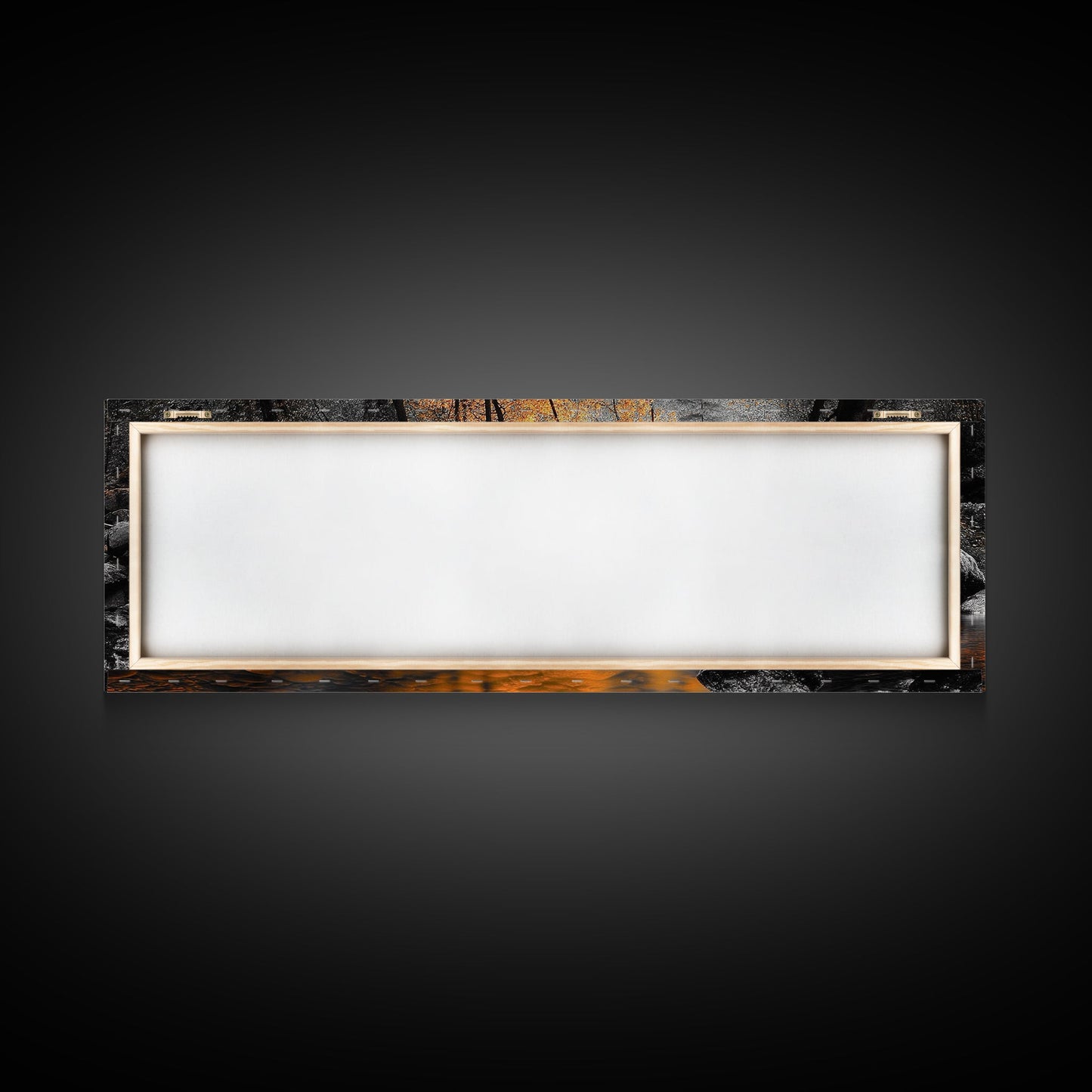 Autumn River Scene – Fall Forest Canvas Print Rustic Wall Art