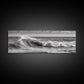 Black and White Ocean Photography – Panoramic Wall Art Canvas