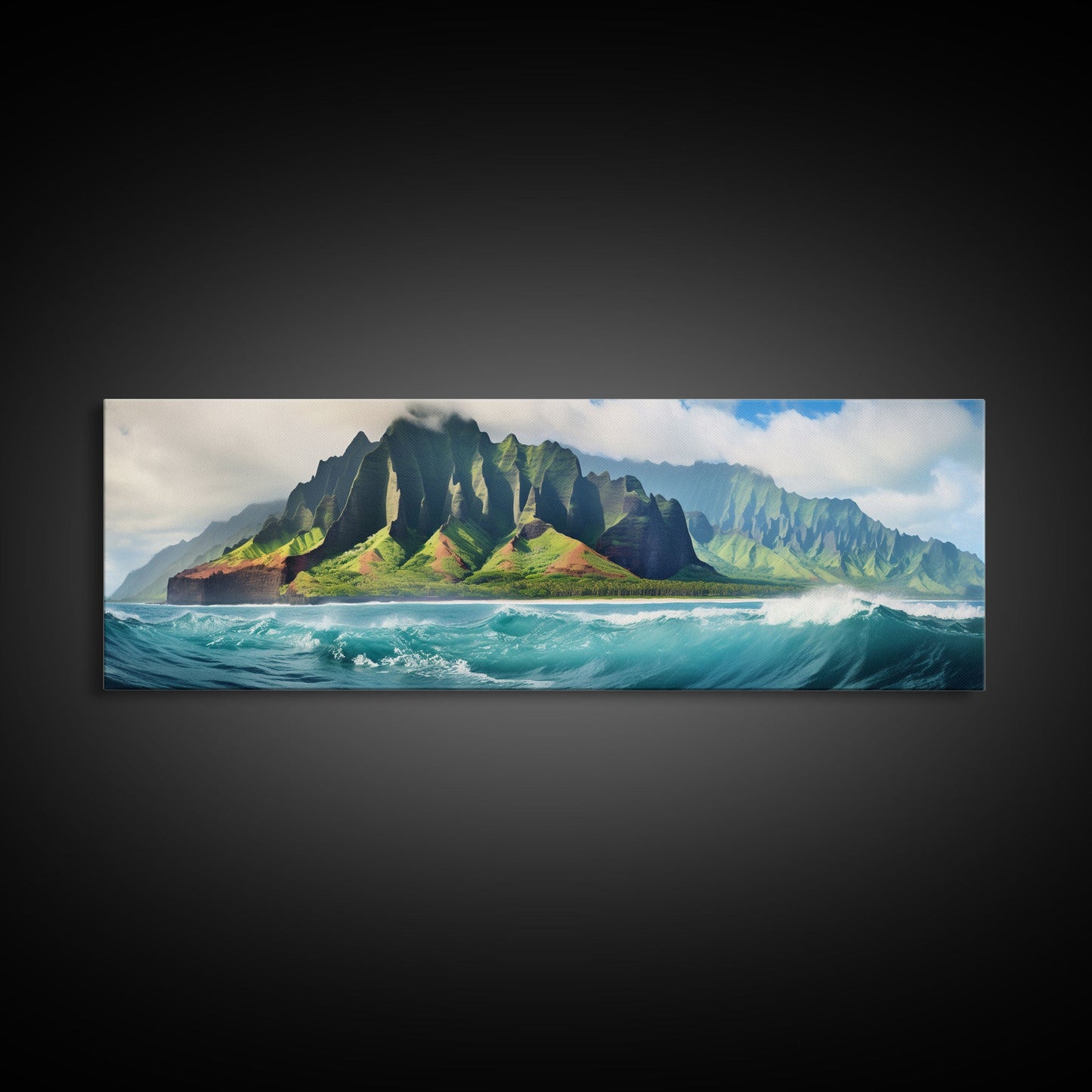 Na Pali Coast Hawaii Panoramic Print – Extra Large Wall Art