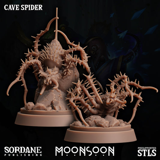 3D Printed Cave Spider Miniature – Moonsoon 28-32mm D&D