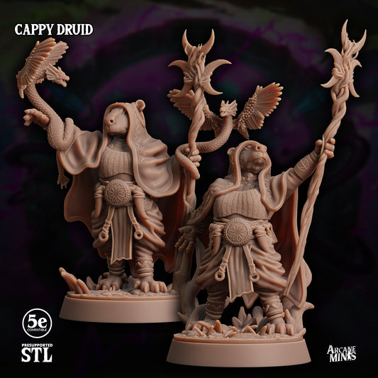 3D Printed Cappy Druid Miniature – Moonsoon 28-32mm D&D