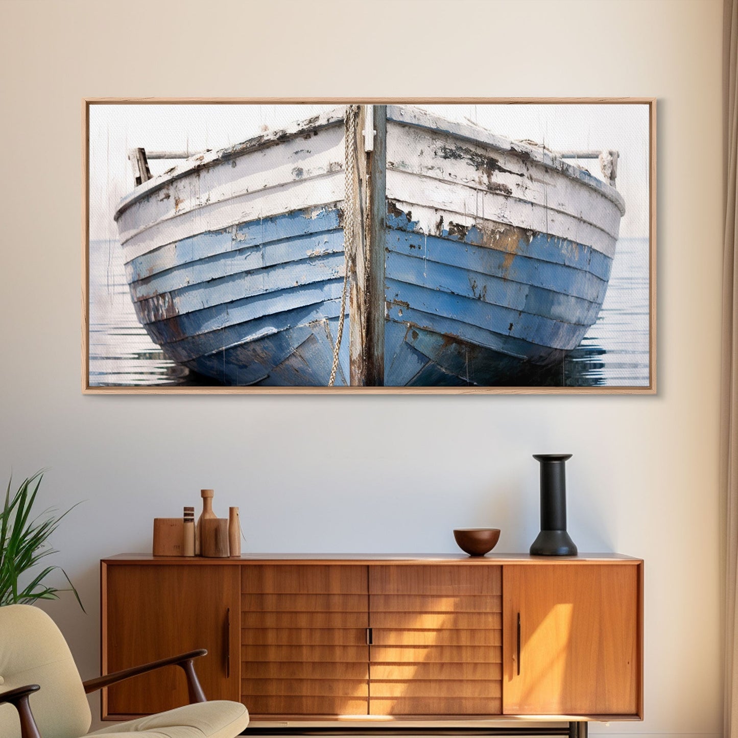 Old Wooden Ship Canvas Print – Nautical Coastal Wall Art