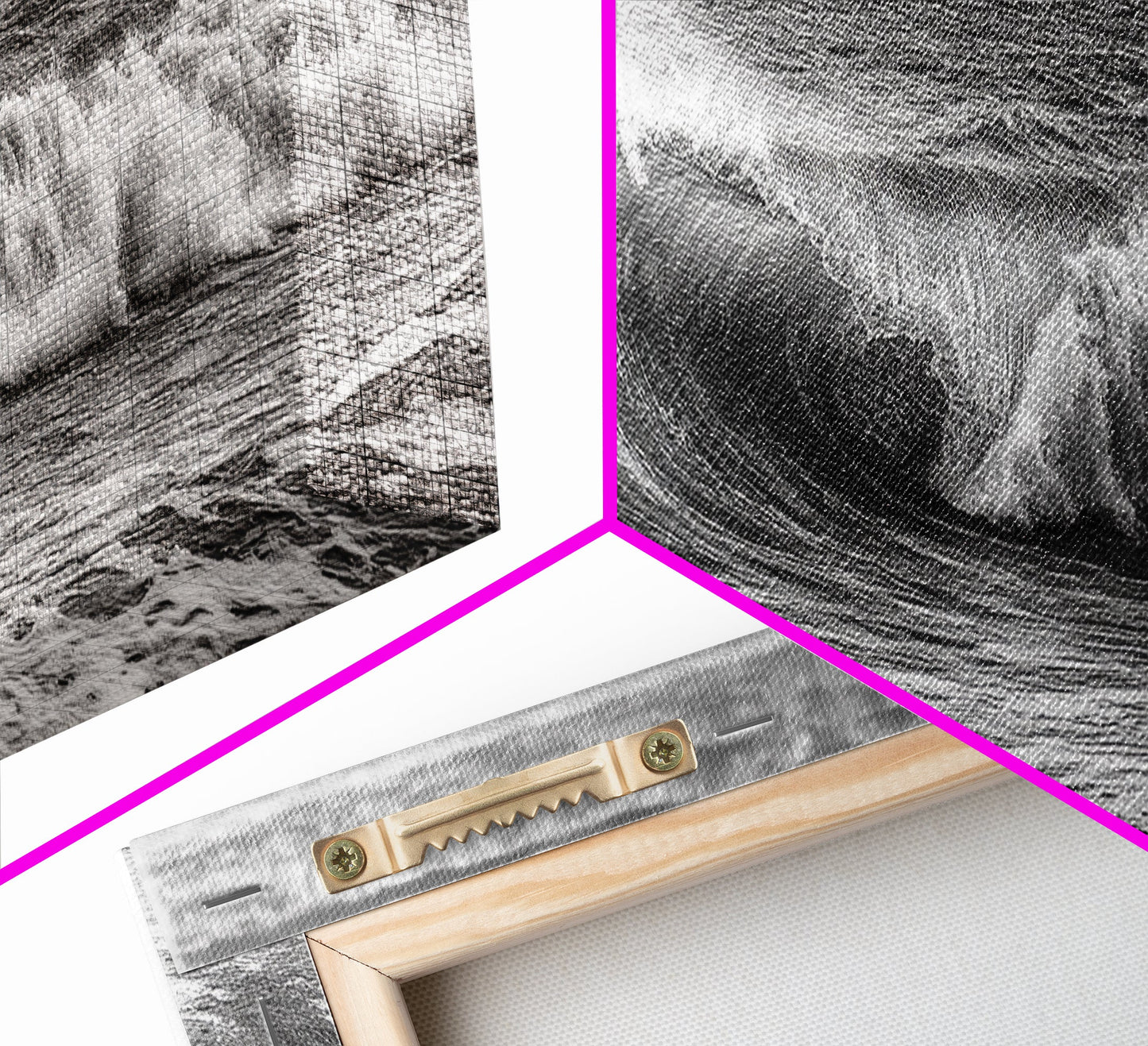 Black and White Ocean Photography – Panoramic Wall Art Canvas