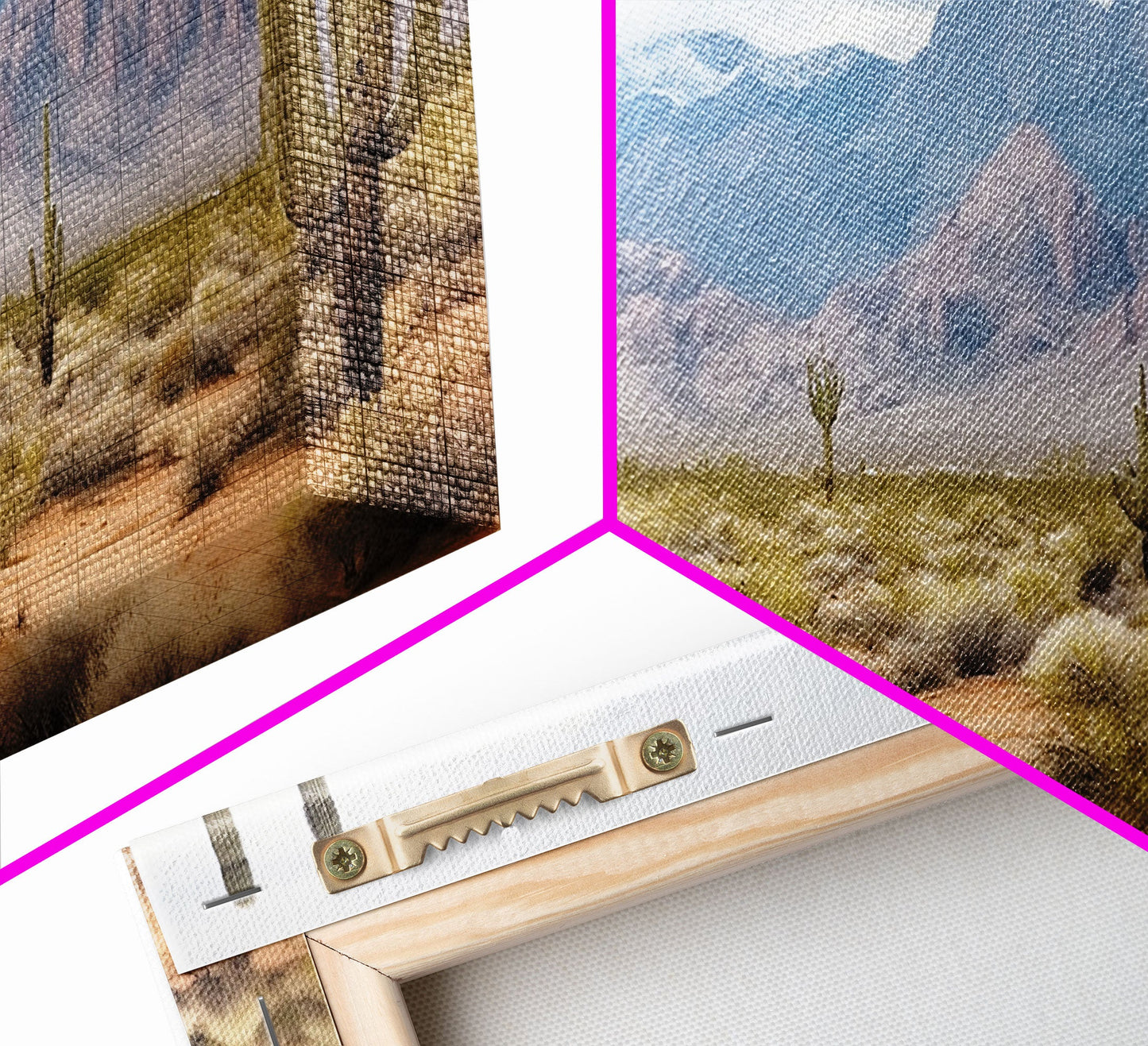 Desert Wall Art – Framed Cactus Canvas Print Southwestern Decor