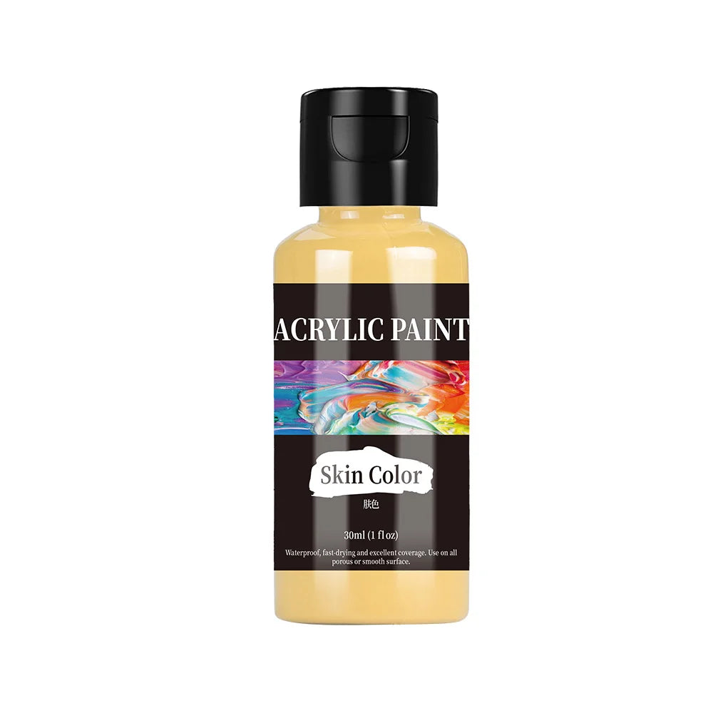 24-Color Acrylic Paint Set – Bottled Fabric & Leather DIY Paint