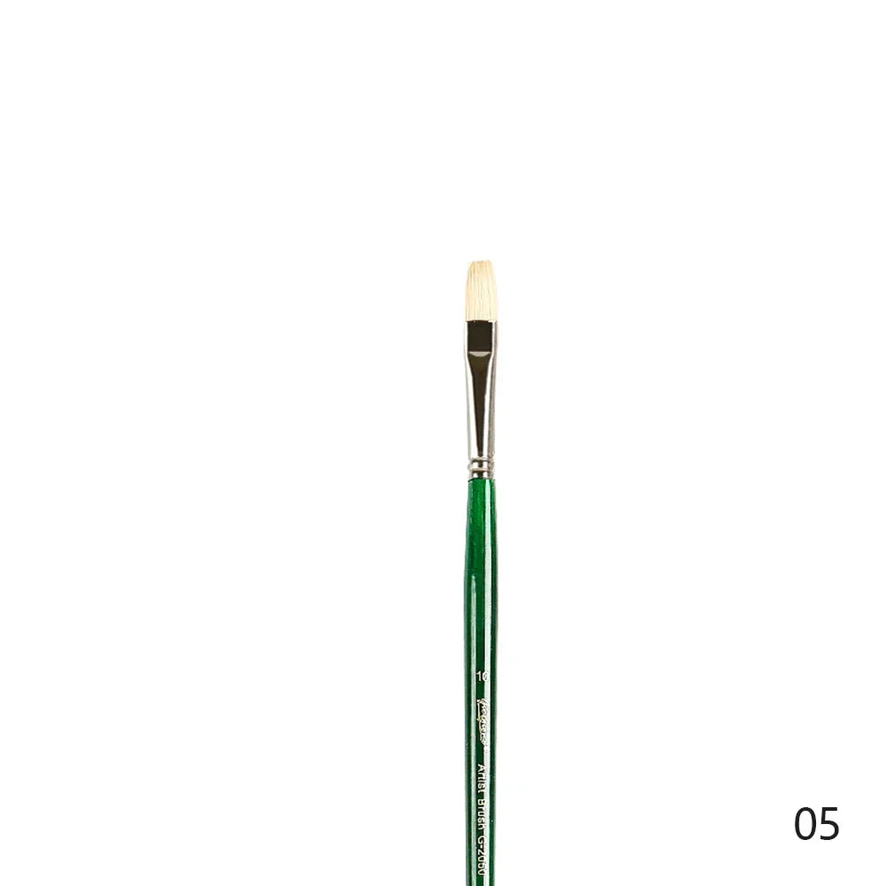 Natural Hog Hair Filbert Paint Brush Set – Oil, Acrylic, Watercolor