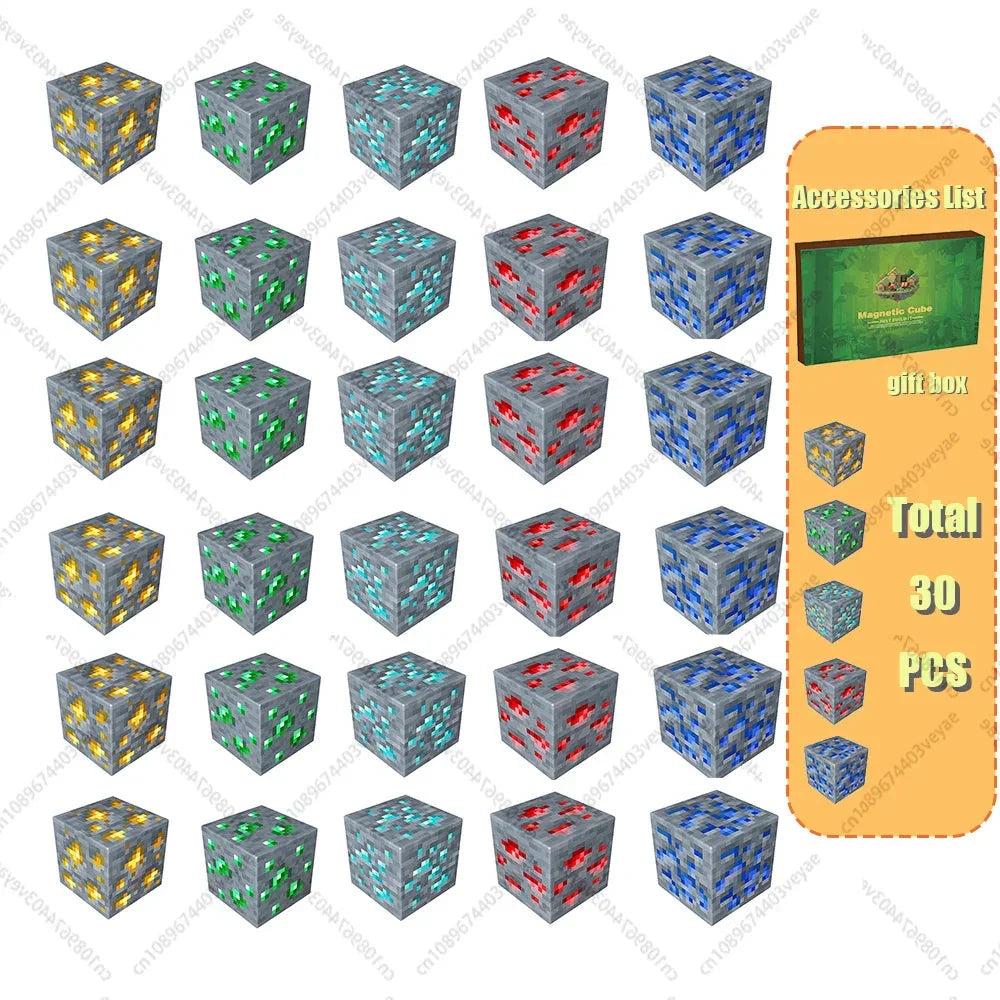 Magnetic Building Blocks – Mine World Cube Set STEM Toy