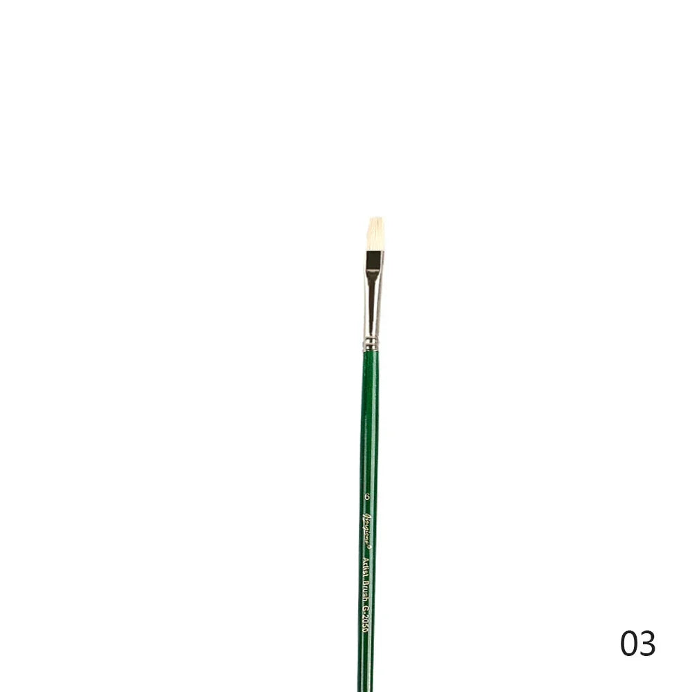 Natural Hog Hair Filbert Paint Brush Set – Oil, Acrylic, Watercolor