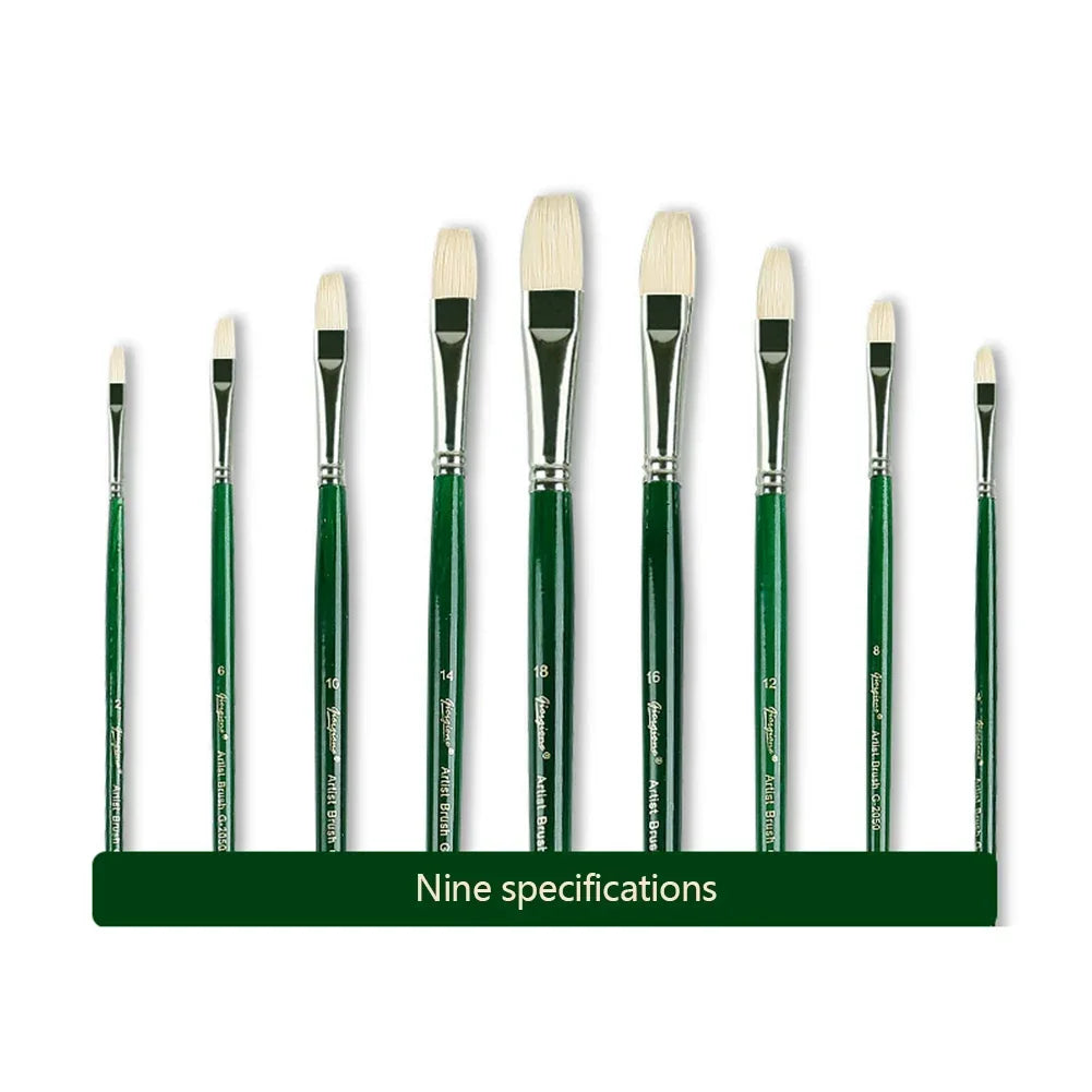 Natural Hog Hair Filbert Paint Brush Set – Oil, Acrylic, Watercolor