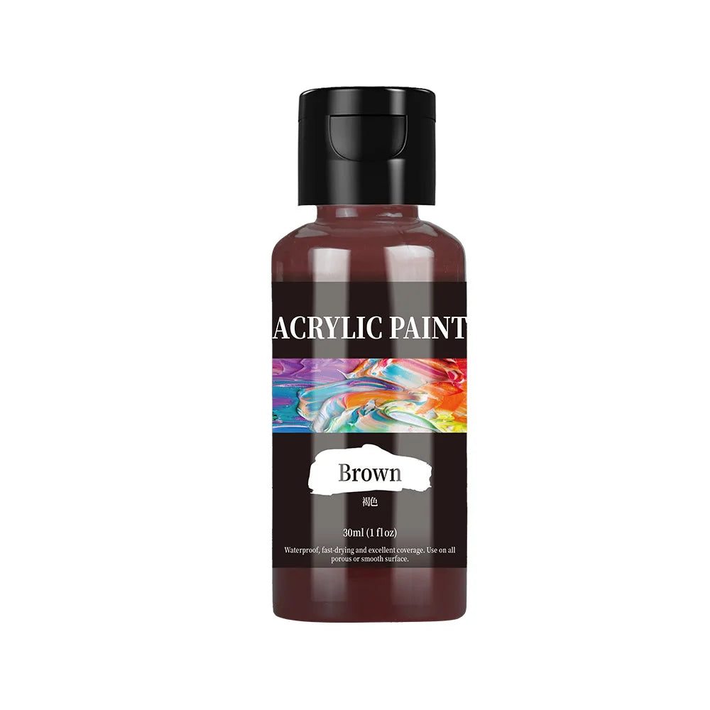24-Color Acrylic Paint Set – Bottled Fabric & Leather DIY Paint