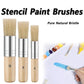 Stencil Paint Brush Set – Bristle Hair Wooden Handle for DIY