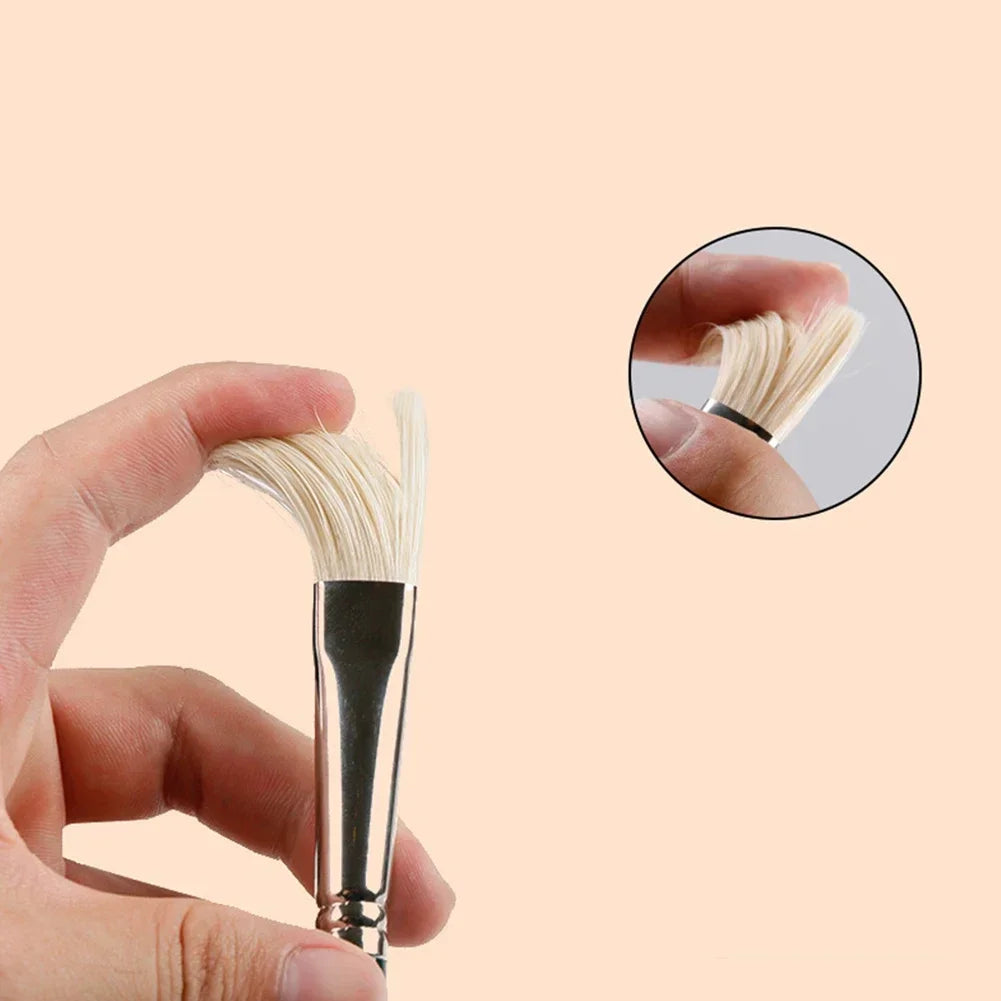 Natural Hog Hair Filbert Paint Brush Set – Oil, Acrylic, Watercolor