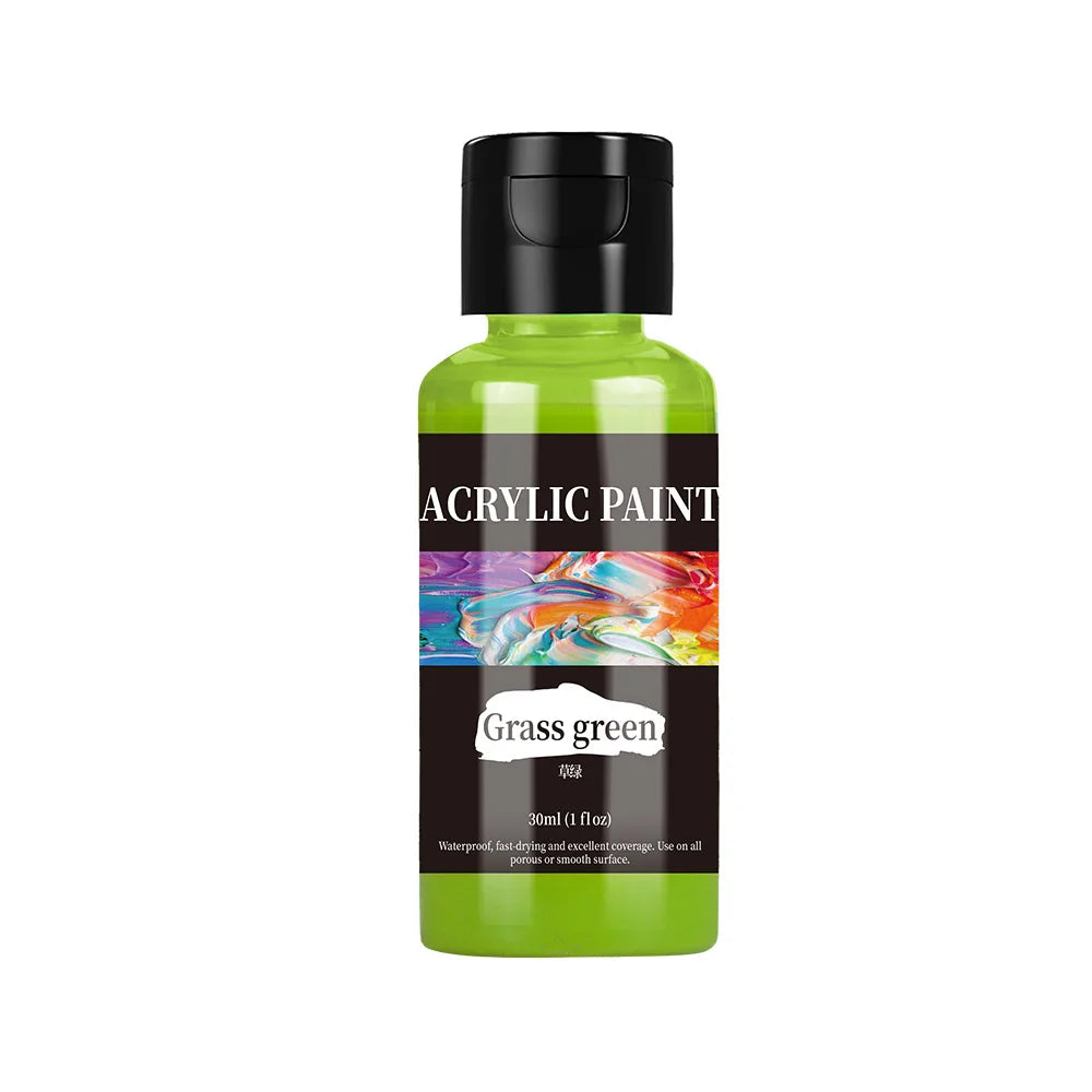 24-Color Acrylic Paint Set – Bottled Fabric & Leather DIY Paint