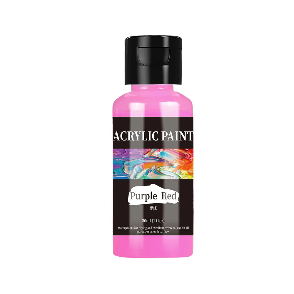 24-Color Acrylic Paint Set – Bottled Fabric & Leather DIY Paint