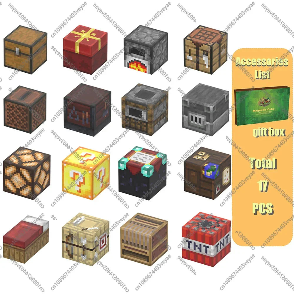 Magnetic Building Blocks – Mine World Cube Set STEM Toy