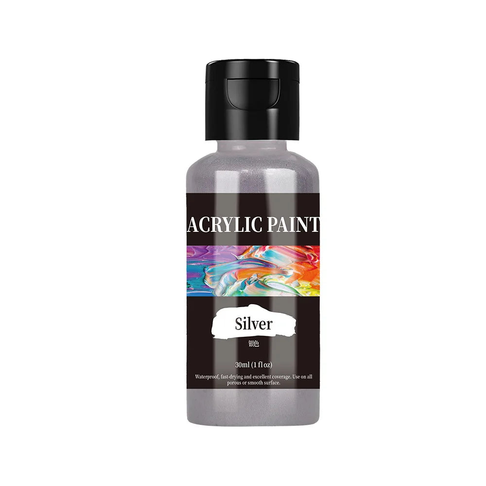 24-Color Acrylic Paint Set – Bottled Fabric & Leather DIY Paint