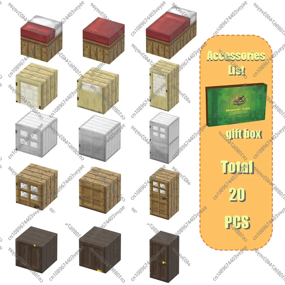 Magnetic Building Blocks – Mine World Cube Set STEM Toy