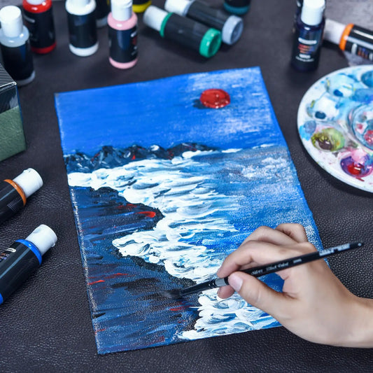 24-Color Acrylic Paint Set – Bottled Fabric & Leather DIY Paint