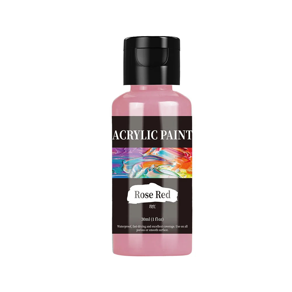 24-Color Acrylic Paint Set – Bottled Fabric & Leather DIY Paint