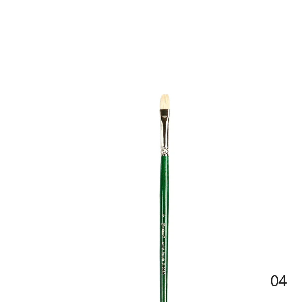 Natural Hog Hair Filbert Paint Brush Set – Oil, Acrylic, Watercolor