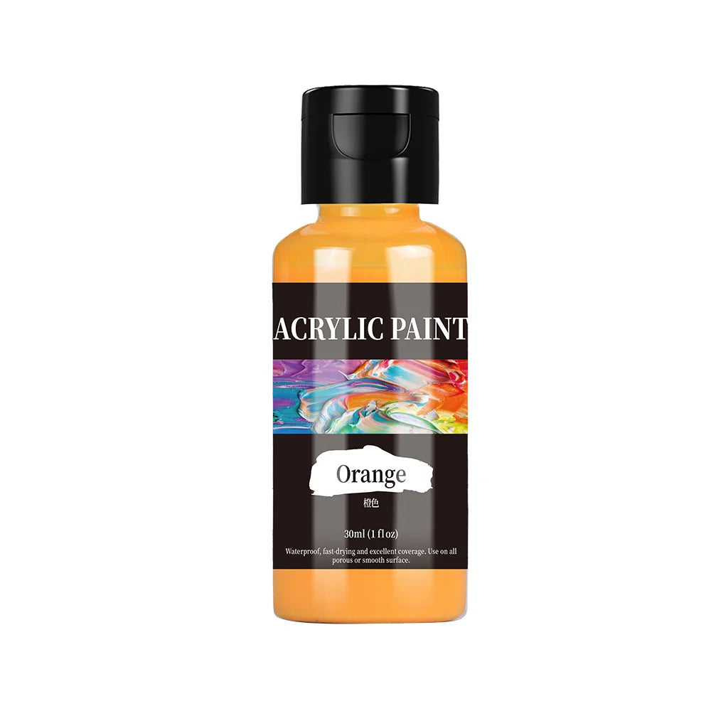 24-Color Acrylic Paint Set – Bottled Fabric & Leather DIY Paint