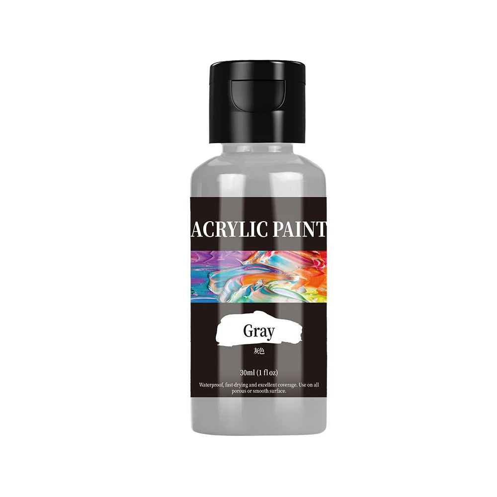 24-Color Acrylic Paint Set – Bottled Fabric & Leather DIY Paint