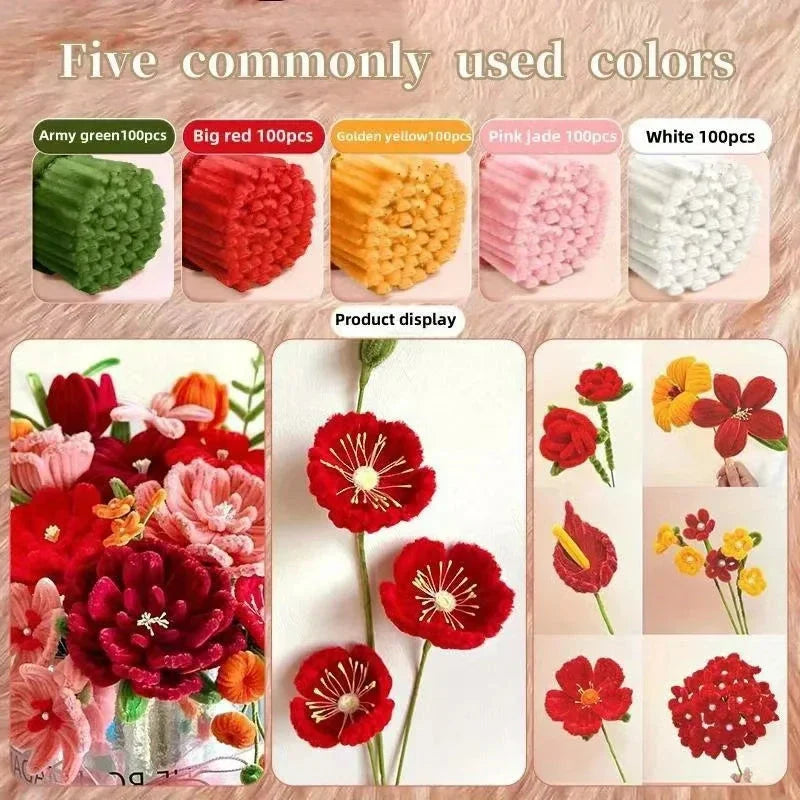 Chenille Stems 30cm Pipe Cleaners – DIY Craft Art Supplies