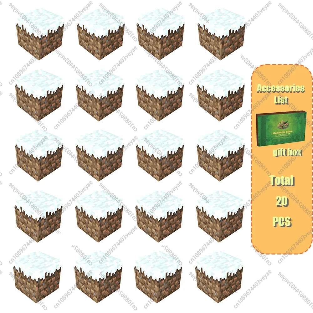 Magnetic Building Blocks – Mine World Cube Set STEM Toy