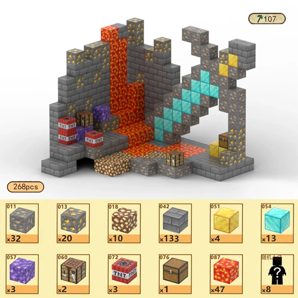 Magnetic Building Blocks – Mine World Cube Set STEM Toy