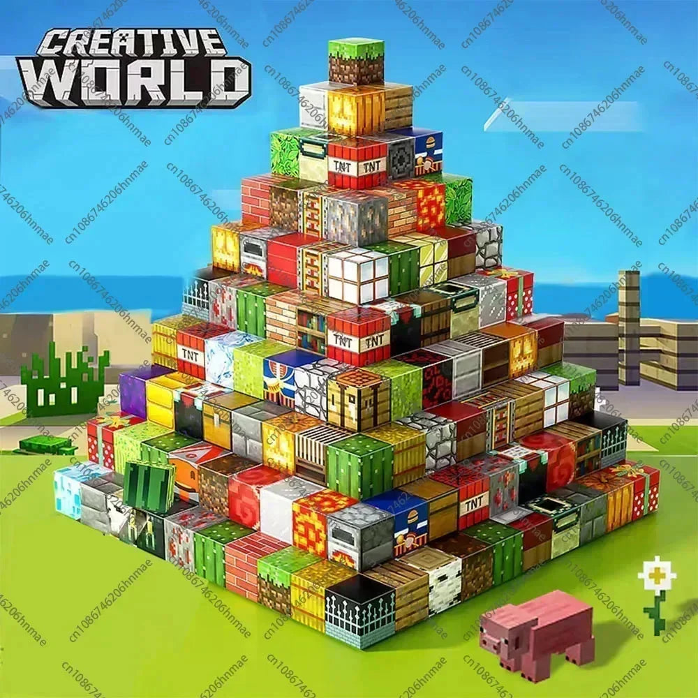 Magnetic Building Blocks – Mine World Cube Set STEM Toy