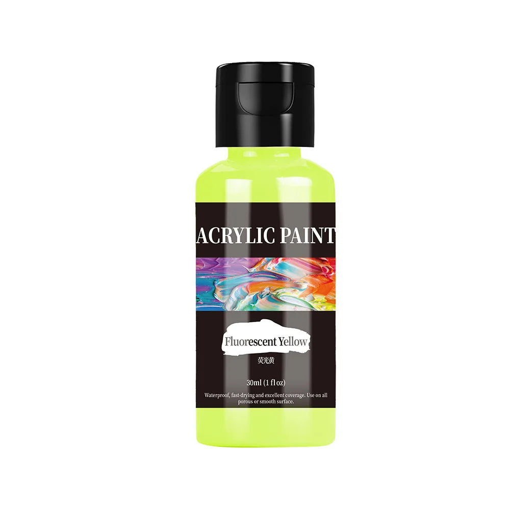 24-Color Acrylic Paint Set – Bottled Fabric & Leather DIY Paint