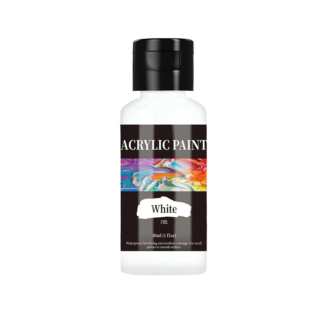 24-Color Acrylic Paint Set – Bottled Fabric & Leather DIY Paint