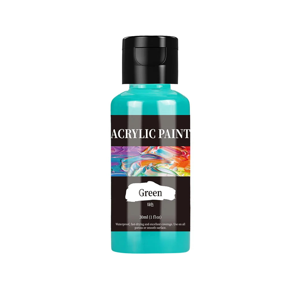 24-Color Acrylic Paint Set – Bottled Fabric & Leather DIY Paint