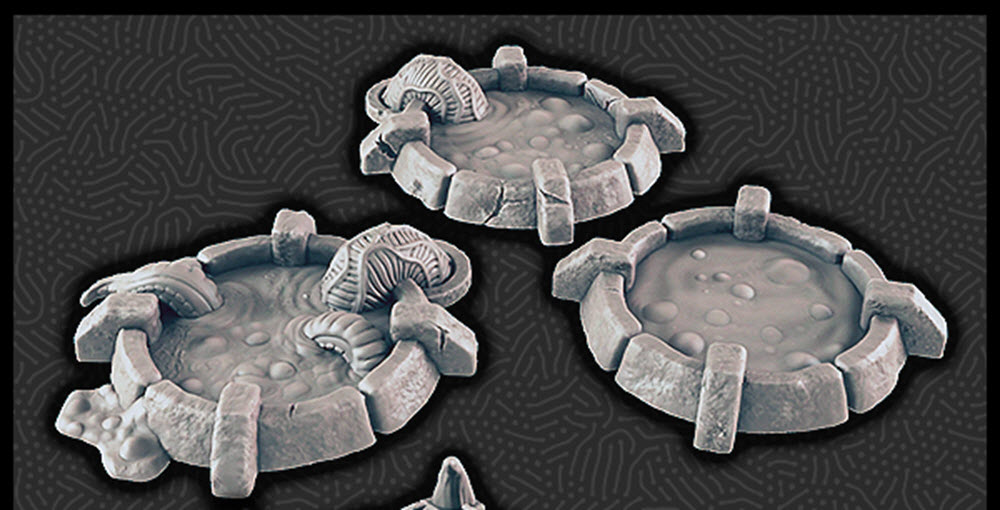 3D Printed EC3D Designs Terrain Set A Den of Alien Evil 28 32mm D&D