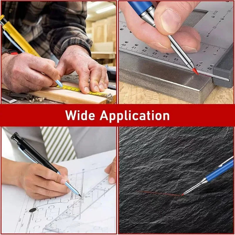 Solid Carpenter Pencil – Mechanical Woodworking Pencil with Refill